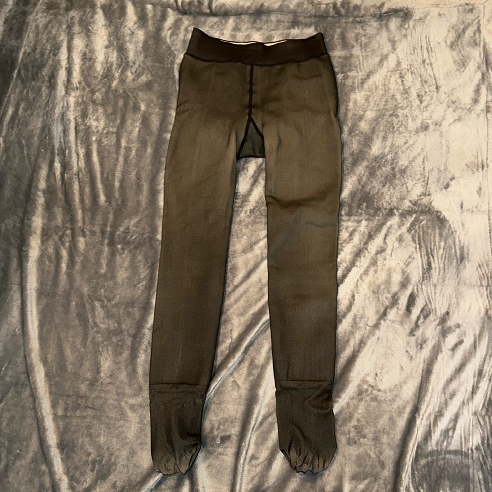 Tan Fleece Lined Tights/Leggings M/L